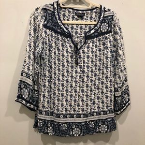 Blue and white lucky brand top